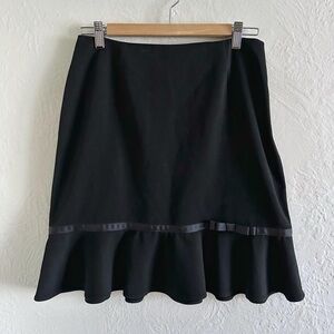 Vintage Briggs New York Black Trumpet Mini Bow Detail Peplum Skirt Size 8